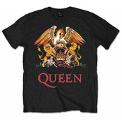 Queen Classic Crest Black Mens T Shirt: L