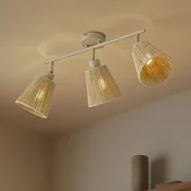 Lindby stropni reflektor Anuva, 72 cm, 3-žarčni, bež, papir - Dnevna soba/jedilnica - Skandinavski - Papir/karton