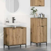 vidaXL Komplet pohištva za kopalnico s predalom 2 pcs artisan hrast