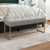 vidaXL Klop siva 110x36x45 cm žamet