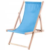 KADAX Zložljiv leseni vrtni ležalnik za plažo, moder, vrhunske kakovosti