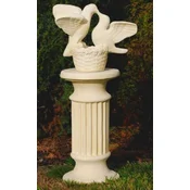 Casa Padrino baroque pillar with basket and doves sand 40 x 30 x H. 108 cm - Magnificent Garden Pillar Baroque Style - Garden Decoration Stone Pillar - Baroque Garden Decoration Accessories