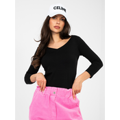 Črna bluza z izrezom na hrbtu
