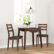 vidaXL vidaXL Jedilni stoli z blazinami 2 kosa Brown Solid Wood Rubber, (21828512)