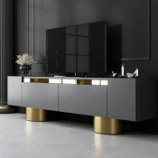 Hanah Home TV Komoda Bohem, 180x50x30 cm, Antracit-Zlatne boje