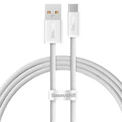 Baseus Dynamic USB tip-A na USB tip-C, 100W kabel za brzo punjenje i prijenos podataka, 1 m, bijeli