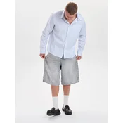 Dxnmxrk Kavbojke DXHarri Grey Wide Fit Denim Shorts siv denim