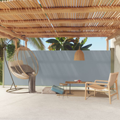 vidaXL Zložljiva stranska tenda za teraso 180×500 cm siva