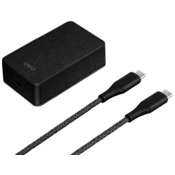 UNIQ Versa Slim USB-C PD 18W + kábel USB-C na USB-C čierna/charcoal black (LITHOS Collective) (Uni000003)