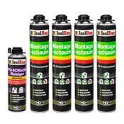 Montažna pena za pištolo B2 Montažna pena 4 x 750 ml 1 x Čistilo