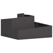 Vidaxl Vrtni lonček Črna 80 x 80 x 50 cm Mlinjeni jeklo