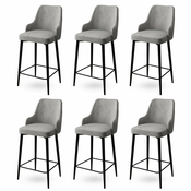 HANAH HOME Set 6 barskih stolica Enox Grey Black