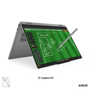 LENOVO Ideapad 5 2-v-1 prenosnik z AMD Ryzen AI 7 445, 15.3inch WUXGA zaslonom (multi-touch), 16 GB RAM, 512 GB SSD, integrirano grafiko (UMA), Windows 11 Home, barva Luna Grey, 3-letna garancija, brez napajalnika