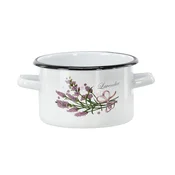 Emajlirani lonec 2l 16cm bel dekor levanda 81344