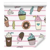 Tapeta Sweets Stripes za dnevno sobo in spalnico 50x1000 cm