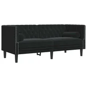 vidaXL vidaXL Kavč Črna 174 x 74,5 x 70,5 cm Žamet, (5000138099)