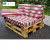 Blazina sedalna 112x60x10 cm + hrbtna 112 cm = 2 kompleta, trša pena, outdoor tkanina