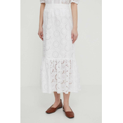 Pamučna suknja Joop! boja: bijela, maxi, širi se prema dolje