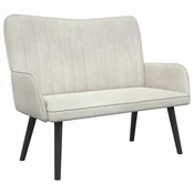 Vidaxl Kavč za 2 osebi Krem 115 x 61 x 87 cm Žamet