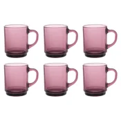 Set of 6 glass mugs, 260 ml, Versailles, Plum - Duralex