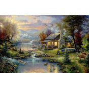 Norimpex Diamantna slika Gorska koča ob jezeru 30x40cm