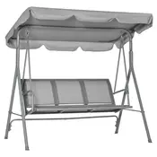 Homestar Vrtna gugalnica za 3 osebe s senčnikom 170x110x153 cm siva