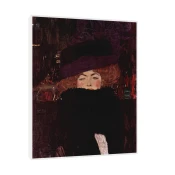 Canvas Slika na platnu Dame mit Hut und Federboa, Gustav Klimt, Sa ramom, 80 x 100 cm, Beli