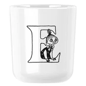 Plastični lonček MOOMIN ABC 200 ml, črka E, bela, RIG-TIG