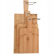 Koopman Komplet 3 naravnih bambusovih desk za rezanje, različnih velikosti 30-45 cm
