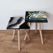 Hanah Home Set klub stočića 2Shp484, 2 komada, Crni
