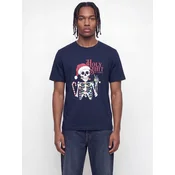 JACK & JONES Majica JJMERRY SKULL XMAS mornarska/temno rdeča/bela