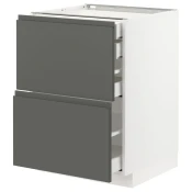 METOD / MAXIMERA Pod.orm.2front/2dnj/1srd/1vis.fiok, bela/Voxtorp tamnosiva, 60x60 cm