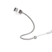 Namizna svetilka LIGHTME Powerlens Snake, barva titana, gibljiva roka - Študija/pisarna - Sodobni - titanove barve - Kovina