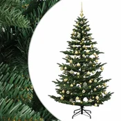 Vidaxl Umetna božična jelka z bučko 240 cm 300 LED Toplo bela