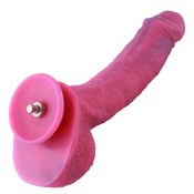 HiSmith HSA121 Hyper Realistic Curved Silicone Dildo KlicLok 9.7 Pink