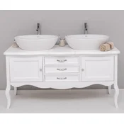 Casa Padrino country style solid wood double vanity unit white 150 cm - Country style bathroom furniture