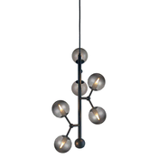 Halo Design 738854 - Luster na sajli ATOM 6xG9/28W/230V precnika 30 cm crna/k. crna