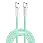 COLORWAY Type-C kabel CW-CBPDCC061-G, pleteni pamuk, PD brzo punjenje 60W, 3.0A, 1m, zeleni