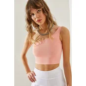 Bianco Lucci Womens One Shoulder Strap Crop Athlete