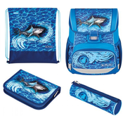 Školski set Herlitz Loop Plus - Blue Shark, 4 dijela