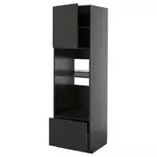 METOD / KNIVSHULT Visoki element za ugradb uredaje, crno-siva/Nickebo mat antracit, 60x60x200 cm