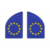 shumee Našitek zastave Evropske unije (ovratne zastave, leva in desna) - samolepilna podlaga - vezen našitek/značka/emblem