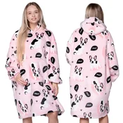shumee ODEJICA Z MAJICO Velika topla debela ODEJICA Z MAJICO 2v1 XXL BULDOGS Furry [KB-W9]