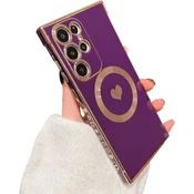 GS Ovitek za Samsung Galaxy S23 Ultra, MagSafe Heart, vijoličen