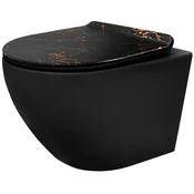 Rea Carlo Mini Rimless Slim suspendirana WC školjka Black Matt Marble
