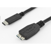 PremiumCord Kabel USB 3.1 priključek C/male - USB 3.0 priključek Micro-B/male, 0,6 m