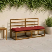 vidaXL Blazina za klop VIANEN 100% poliester Rdeča 180 x 50 x 12 cm