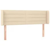Vidaxl Vzglavje z ušesi krem 147x16x78/88 cm blago