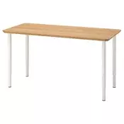 ANFALLARE / OLOV Radni sto, bambus/bela, 140x65 cm