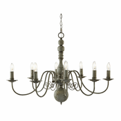 Searchlight 2268-8GY - Lestenec na verigi GREYTHORNE 8xE14/40W/230V